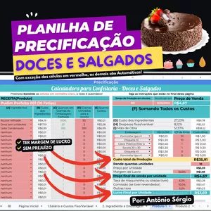 Planilha Planilha Definitiva Para Precificar Doces e Salgados 