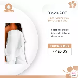 Imagem de capa para o Ebook MOLDE BLUSA ASSIMETRICA TOMARA QUE CAIA