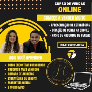 Imagem do curso CURSO DE VENDAS ONLINE VENDA NAS MAIORES PLATAFORMAS DIGITAIS COMEÇANDO DO ZERO ECOMMERCE
