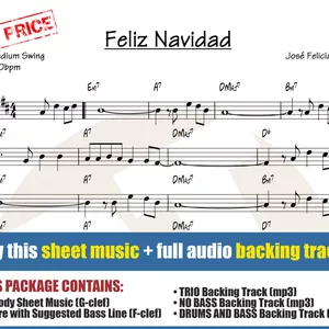 Cover image for Online course Feliz Navidad (Sheet Music + Backing Tracks)