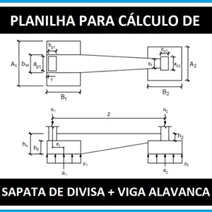 Planilha para cálculo de sapatas de divisa com viga de equilíbrio