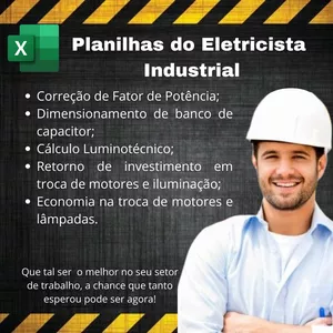 Imagem de capa para o Curso online Planilhas do Eletricista Industrial
