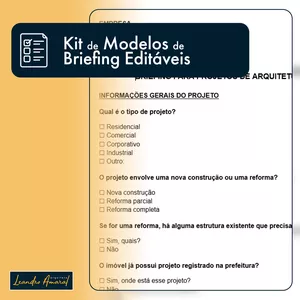 Imagem de capa para o Curso online Kit de Modelos de Briefing Editáveis para Arquitetos, Designers e Artistas 3D + Presentes