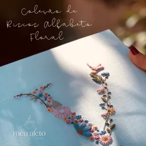 Imagem de capa para o Curso online Coleção de Riscos para Bordar - Alfabeto Floral