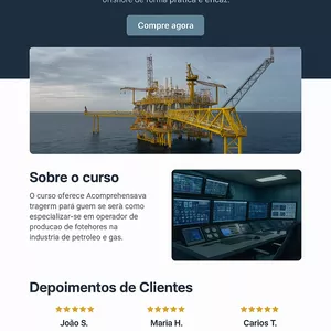 Curso ⚙️ Curso de Operador de Produção em Petróleo & Gás Offshore