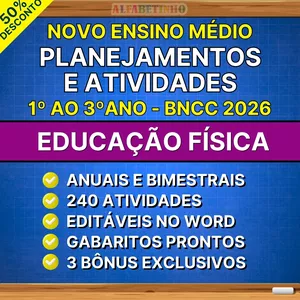 Imagem do curso EDUCAÇÃO FÍSICA - Planejamentos e Atividades - Ensino Médio - BNCC 2026