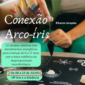 Imagem de capa para o Evento online Clube infantil - Conexão Arco-íris - Julho - @karen.terapias