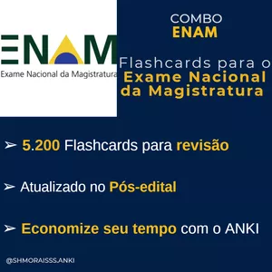 Imagem de capa para o Curso online Flashcards - Exame Nacional da Magistratura - ENAM (atualização por 1 ano)