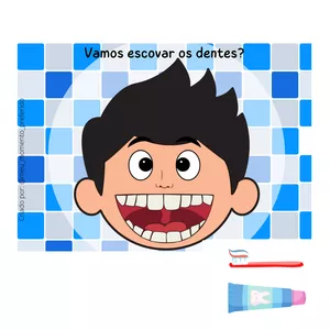 Imagem de capa para o Ebook Vamos escovar os dentes? (menino) Imprima &amp; Aprenda
