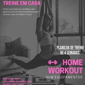 Imagem de capa para o Ebook Treino em Casa para Mulheres (Sem equipamento) - Planilha de 4 semanas
