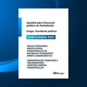 Imagem de capa para o Ebook Apostila para concurso público - Ouvidoria - Hortolândia 2025