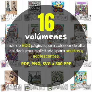 Imagen de portada para Ebook PACK 800 PÁGINAS PARA COLOREAR EN 16 VOLÚMENES 💥