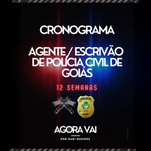 Imagem de capa para o Ebook CRONOGRAMA PÓS EDITAL - AGENTE / ESCRIVÃO - PC-GO
