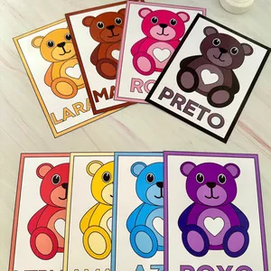 Imagem de capa para o Ebook Cards das cores - Ursinhos