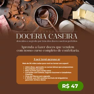 Imagem de capa para o Curso online Curso Doceria Caseira