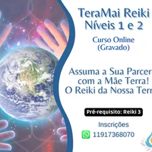 Imagem do curso TeraMai Reiki Níveis 1&2 (Gravado)