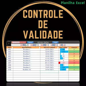 Imagem de capa para o Ebook Planilha Controle de Validade de Produtos