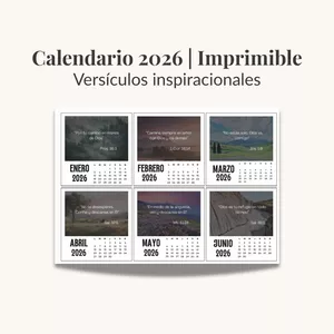 Imagen de portada para Ebook Calendarios 2026 IMPRIMIBLES- VERSÍCULOS INSPIRACIONALES