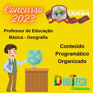 Imagem de capa para o Ebook Conteúdo Programático Organizado - Professor de Educação Básica - Geografia - Concurso de Caucaia 2023