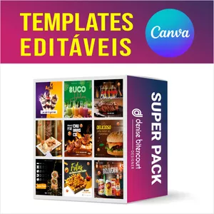 Imagem de capa para o Curso online Super Pack 560 Templates (Artes Editáveis) Canva | Nicho de Alimentação