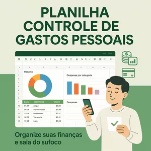 Imagem de capa para o Ebook  Planilha Controle de Gastos Pessoais