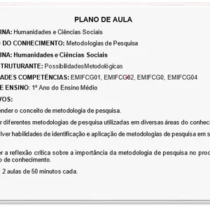 Imagem de capa para o Ebook Plano de aula / atividade HCS: Metodologias de Pesquisa