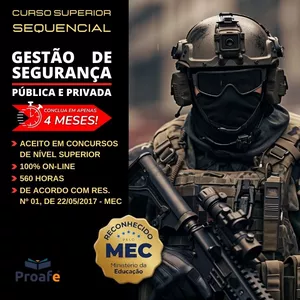 Imagem de Curso Superior Sequencial Gestão de Segurança Pública e Privada 2.0 criado por Proafe na hotmart