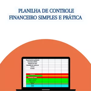 Imagem de capa para o Ebook Planilha de controle financeiro simples e prática.