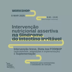 Imagem de capa para o Curso online Intervenção nutricional na Síndrome do Intestino Irritável e SIBO (Gravação workshop + aula bónus)