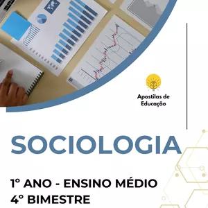 Imagem de capa para o Ebook Sociologia 1º Ano 4º Bimestre (Ensino Médio) - Apostila com Planos de Aula