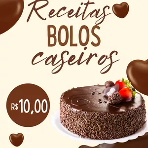 Imagem de capa para o Ebook Receitas de bolos caseiros 