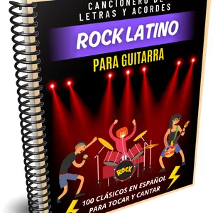 Imagen de portada para Ebook 100 Canciones de Rock Latino en Español Para Guitarra