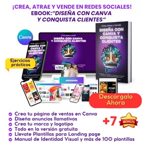 Imagen de portada para Ebook Diseña con Canva y Conquista Clientes-¡Crea, Atrae y Vende!