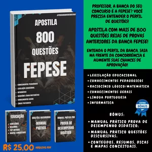 Imagem de capa para o Ebook FEPESE - APOSTILA DE QUESTÕES + BÔNUS