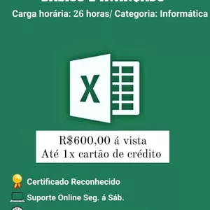 Imagem de capa para o Curso online Curso de Excel