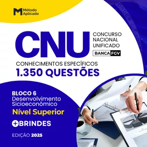 Imagem de capa para o Ebook 1350 Questões Comentadas Concurso CNU Bloco 6 Desenvolvimento Socioeconômico