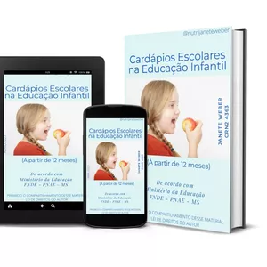 Imagem de capa para o Ebook TUDO SOBRE ALIMENTAÇÃO NOS MATERNAIS - CARDÁPIOS ESCOLARES NA EDUCAÇÃO INFANTIL - MODALIDADE 1 a 3 ANOS (CRECHE)