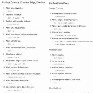 Imagem de capa para o Ebook RESUMO DE INFORMÁTICA (ATALHOS DOS NAVEGADORES)