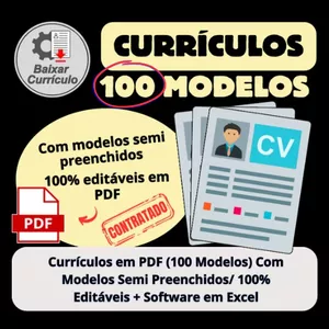 Imagem de capa para o Curso online Currículos em PDF (100 Modelos) Com Modelos Semi Preenchidos/ 100% Editáveis + Software em Excel