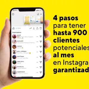Imagen de portada para Ebook 4 pasos para tener 900 clientes potenciales cada mes a través de Instagram.