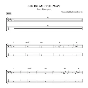 Cover image for Online course SHOW ME THE WAY (Peter Frampton) Bass Score & Tab Lesson