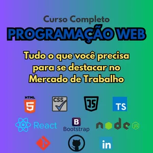 Imagem de capa para o Curso online Programação WEB (Curso Completo) + Projetos Práticos