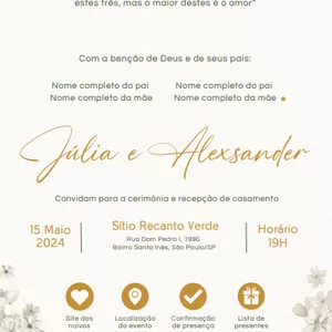 Imagem de capa para o Ebook Pack Canva Convite de Casamento + Manual de Padrinhos e Demoiselle (Paleta Branca, Verde e Dourada)