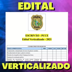 Imagem de capa para o Ebook ESCRIVÃO - PCCE 2021 - Edital Verticalizado