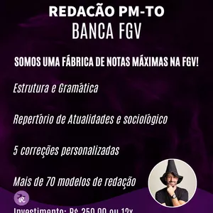 Imagem de capa para o Curso online Redação PMTO com 5 correções personalizadas