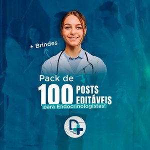 Imagem de capa para o Curso online Pack de 100 Posts Editáveis para Endocrinologistas + Brindes