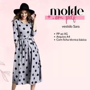 Imagem de capa para o Ebook molde vestido Sara