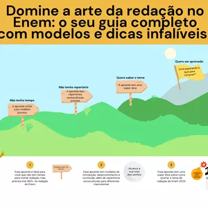 Imagem de capa para o Ebook Domine a arte da redação no Enem: o seu guia completo com modelos e dicas infalíveis