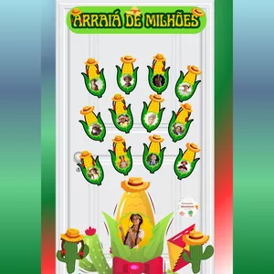 Imagem de capa para o Ebook 🌽 PAINEL DE PORTA JUNINO EDITÁVEL ARRAIÁ DE MILHÕES 🌽