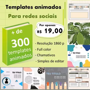 Imagem de capa para o Curso online + de: 300 Templates editaveis prontos para você so Copiar e Colar.
